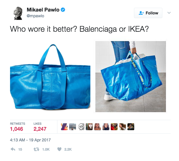 IKEA Has The Perfect Response To Balenciaga For “Copying” Its Iconic Blue Bag
