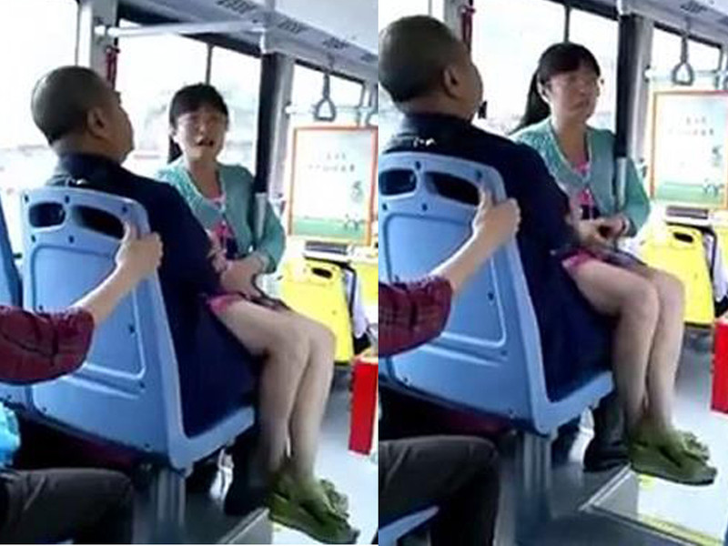 Video Woman Ends Up Sitting On Mans Lap When She Loses Her Bus Seat 4566