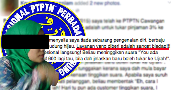 PTPTN Loanee's Facebook Rant About Rude Officer From The Education 