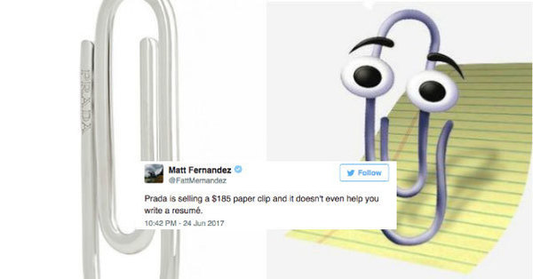 Prada is selling a paper clip for $185, and people aren't taking it well