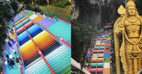 [PHOTOS] Batu Caves Got A Rainbow Makeover