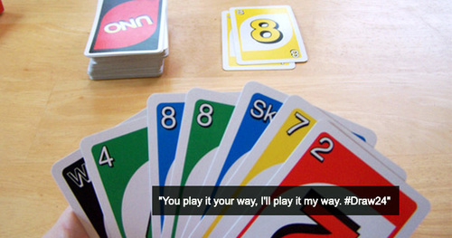 UNO on X: #RuleOfTheDay: Right back atcha! When someone plays a Draw 2 card  on you, if you have a Reverse card of the SAME COLOR, you can play it and  the