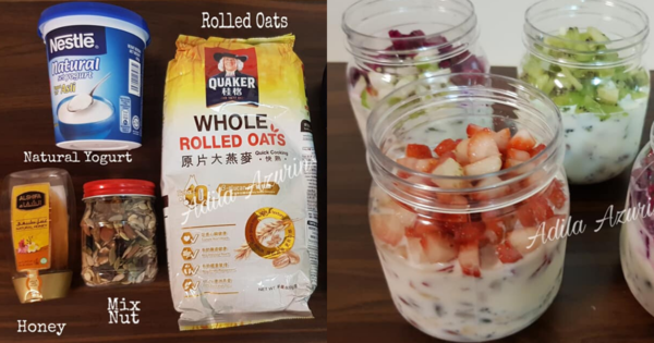 Resepi Overnight Oats Mudah Sedap Sihat