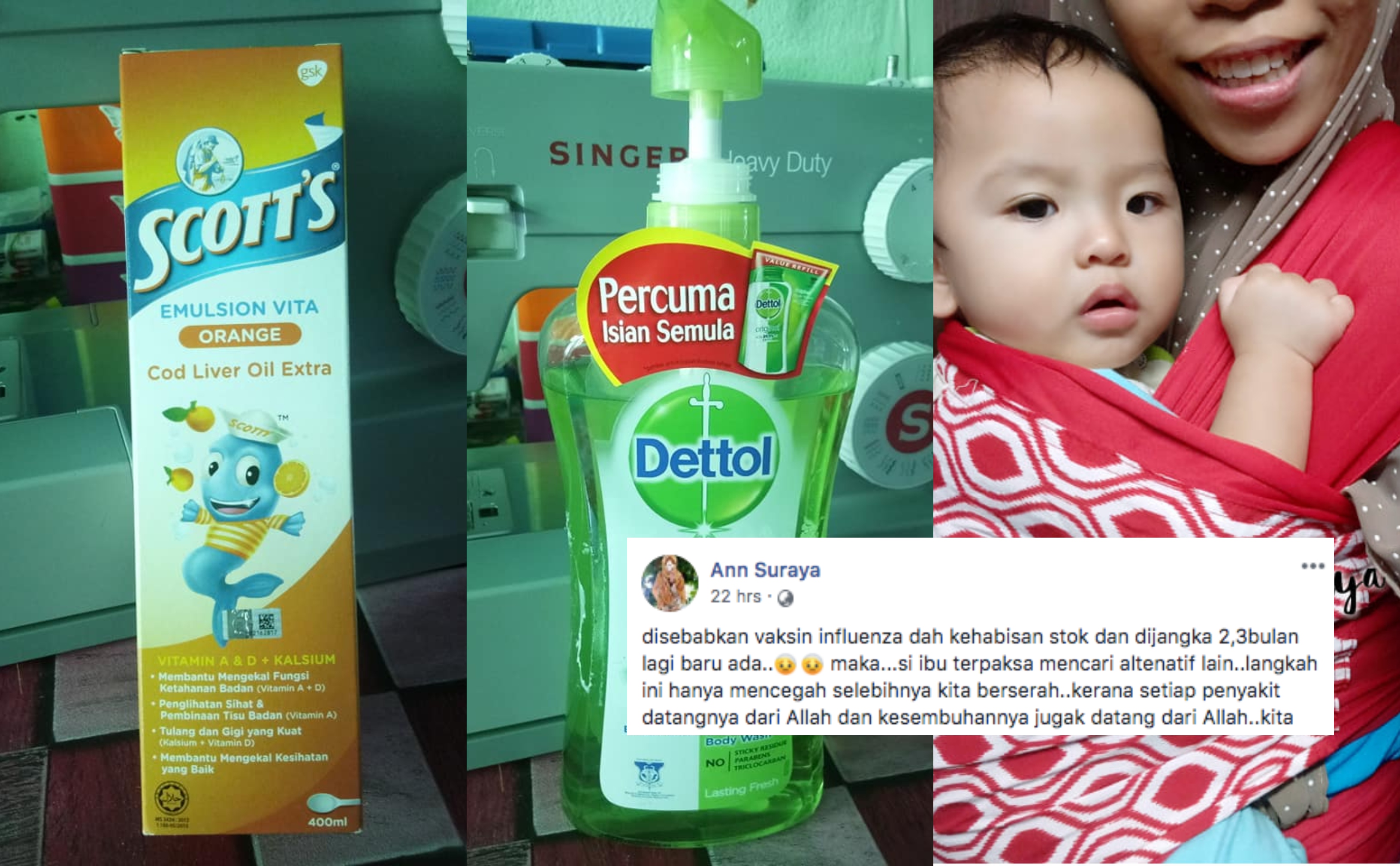 Vaksin Influenza Habis Stok, Ibu Ini Tampil Dengan 