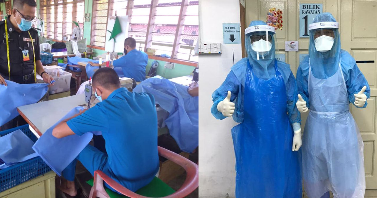 Kajang And Kuantan Prison Inmates Step Up To Sew PPE For Frontliners In