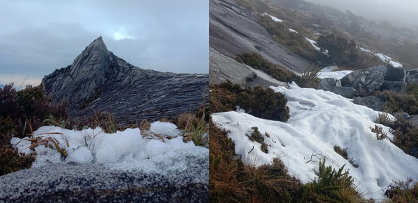 [PHOTOS] Ice Crystals And 'Snow' Form On Mount Kinabalu