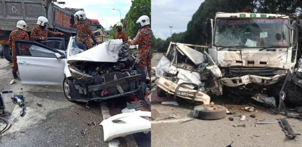 Lorry With Faulty Brakes On JB Highway Crashes Into 7 Vehicles And ...