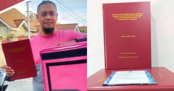 Delivery Rider In Pahang Flaunts His Thesis As He Finally Obtained A PhD After 4 Years - Vimarsana News