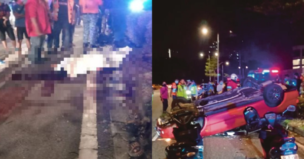 Wanita Penang Ditabrak Mobil Setelah Berhenti Untuk Membantu Pengendara Sepeda Motor Yang Kecelakaan