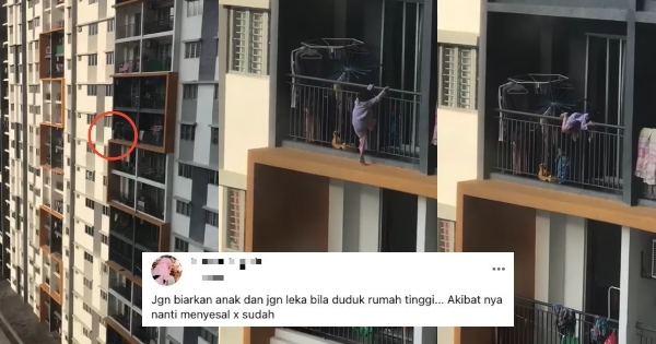 “Seram Tengok” – Video Menular Bocah Berani Ini Panjat Balkon Ajak Kepedulian Netizen