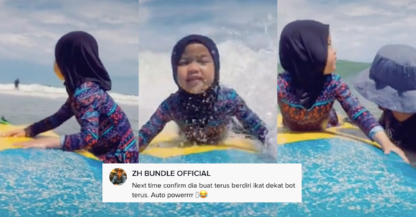 Gadis Lambat Berselancar Di Atas Laut Untuk Memukau Netizen