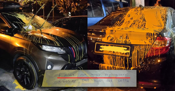 4 véhicules éclaboussés de peinture après qu’un long moment les aurait confondus avec les voitures des défaillants