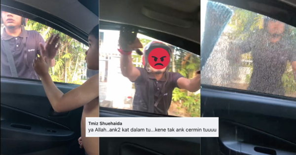 [VIDEO] Anak Jadi Korban, Pria Marah Pecahkan Kaca Mobil Istri Dikritik