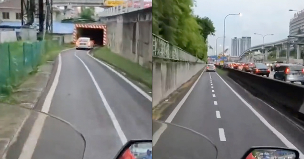 Une vidéo montre un conducteur de Honda Civic utilisant une voie réservée aux motos le long de l’autoroute fédérale