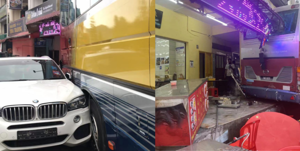 Une vidéo virale montre un moment où un bus recule et s’écrase dans des magasins et des voitures à Genting