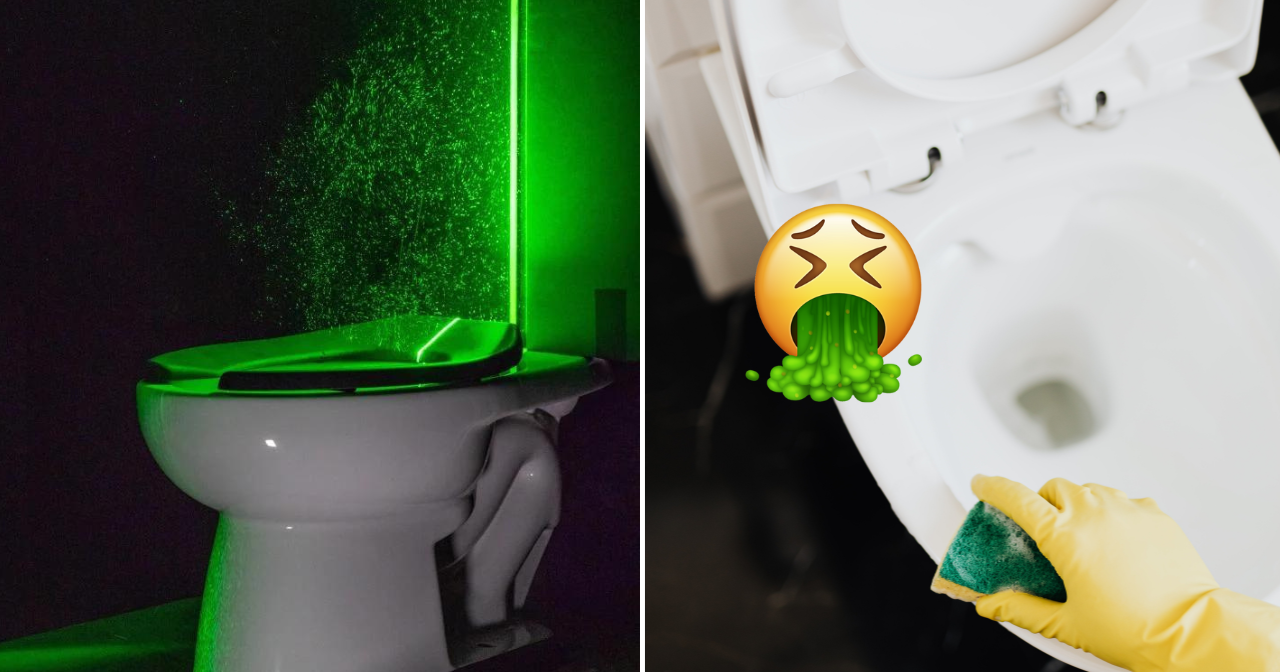 Green lasers reveal you should close the toilet lid before you flush