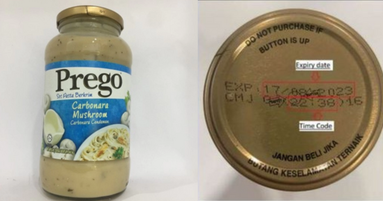 SG Recalls Batch Of Imported Prego Carbonara Pasta Sauce From Malaysia Due  To Spoilage