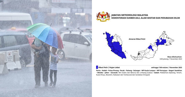 METMalaysia Issues Warning Of Thunderstorms, Heavy Rains & Strong Winds ...