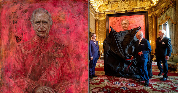 King Charles Unveils His First Portrait That Depicts Him In Vivid Red Hues