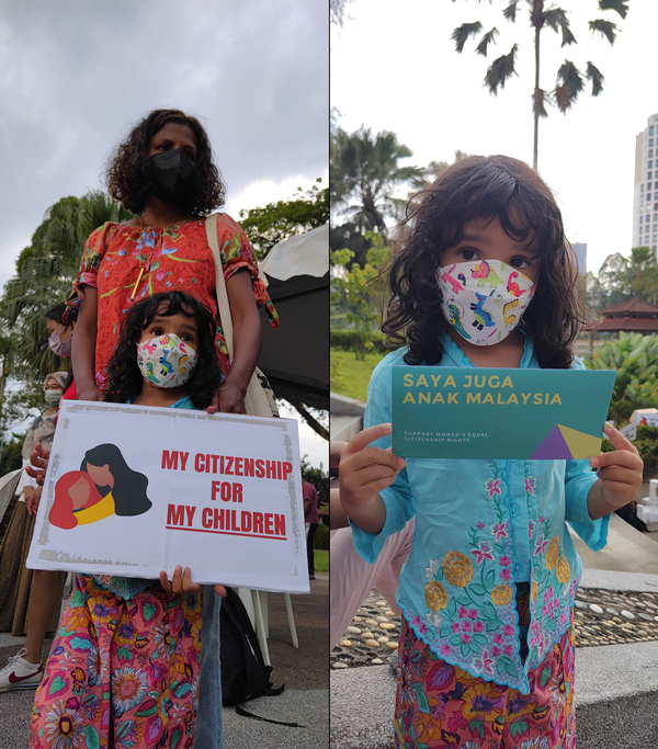 Gaithiri with her daughter, Asha, at an event on Monday, 6 June at Taman Jaya Park, Petaling Jaya.