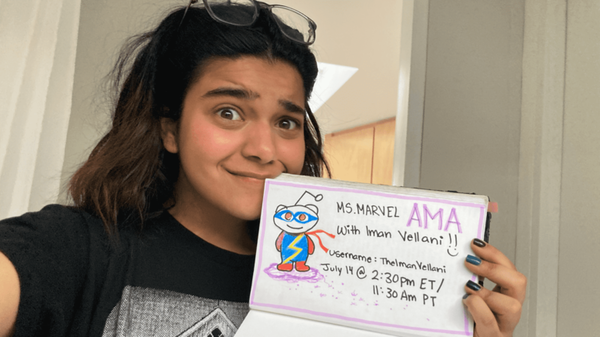 Vellani showcasing the details of her Reddit AMA session.