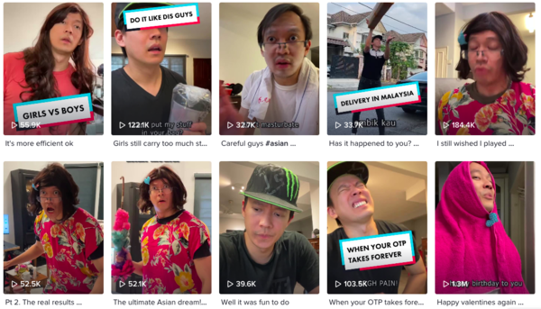 Some of Andrew's videos on TikTok.