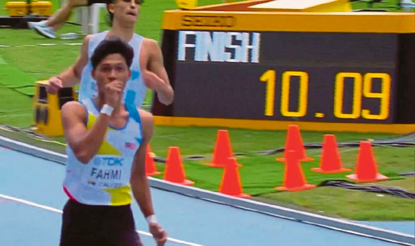 Azeem's reaction as he broke the national 100m record on Monday, 1 August.