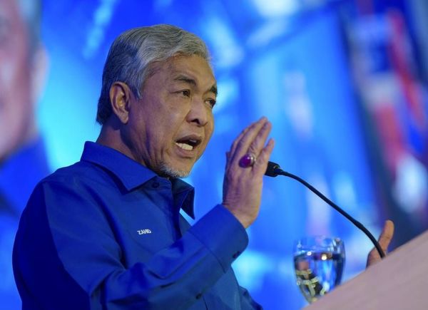 UMNO president Ahmad Zahid Hamidi during his speech at the Wanita BN Convention in World Trade Centre.