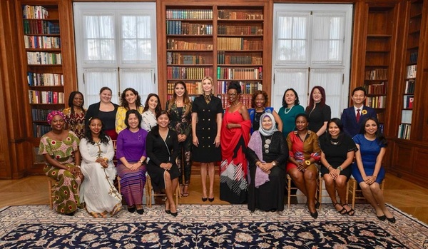 Anja (seated, fourth from right) and 17 others were invited to the White House in September 2019 by former US President Donald Trump's senior advisor Ivanka Trump.