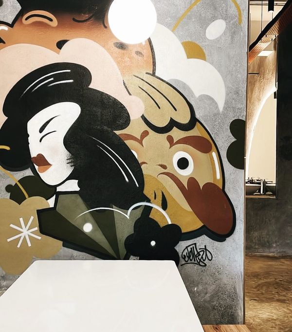 Geisha feature wall done by @jefrjeff (Instagram).