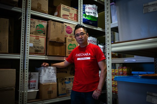 Justin at KSK's old food bank store.