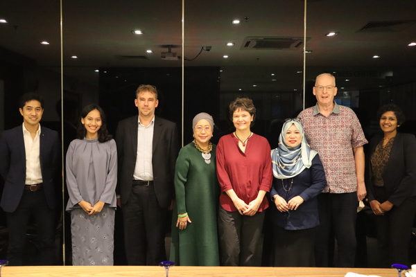 A photo of Professor Tan Sri Dr Jemilah (fourth from the left) at DEAL's doughnut economics implementation in Ipoh.