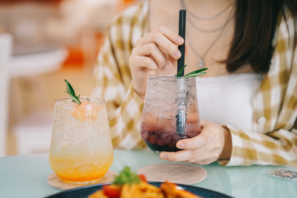 Their refreshing sparkling soda series with options like peach, orange, grape, grapefruit, and mango.