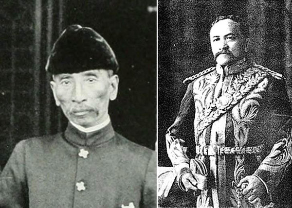 Sultans of Perak, Sultan Idris Murshidul Adzam Shah (left) and Sultan Abdullah Muhammad Shah.