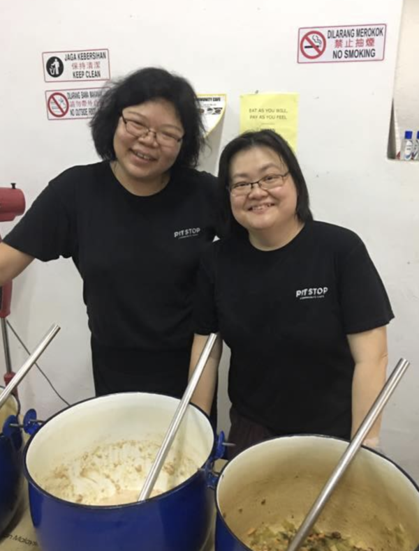 Pit Stop Community Café co-founders Joycelyn Lee (left) and Andrea Tan,