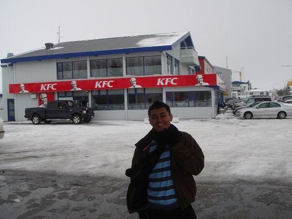 Mistry at the KFC outlet in Reykjavik, Iceland.