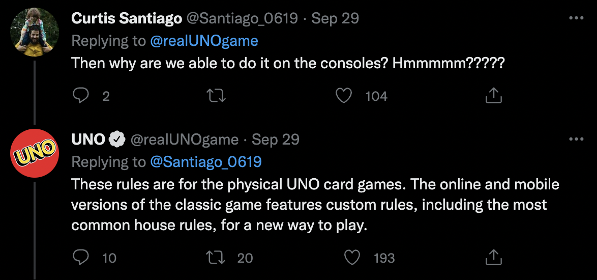UNO on X: When a card with an Add-a-Rule icon is played, the player who  played it gets to make up a rule which must be acted upon each time another  card