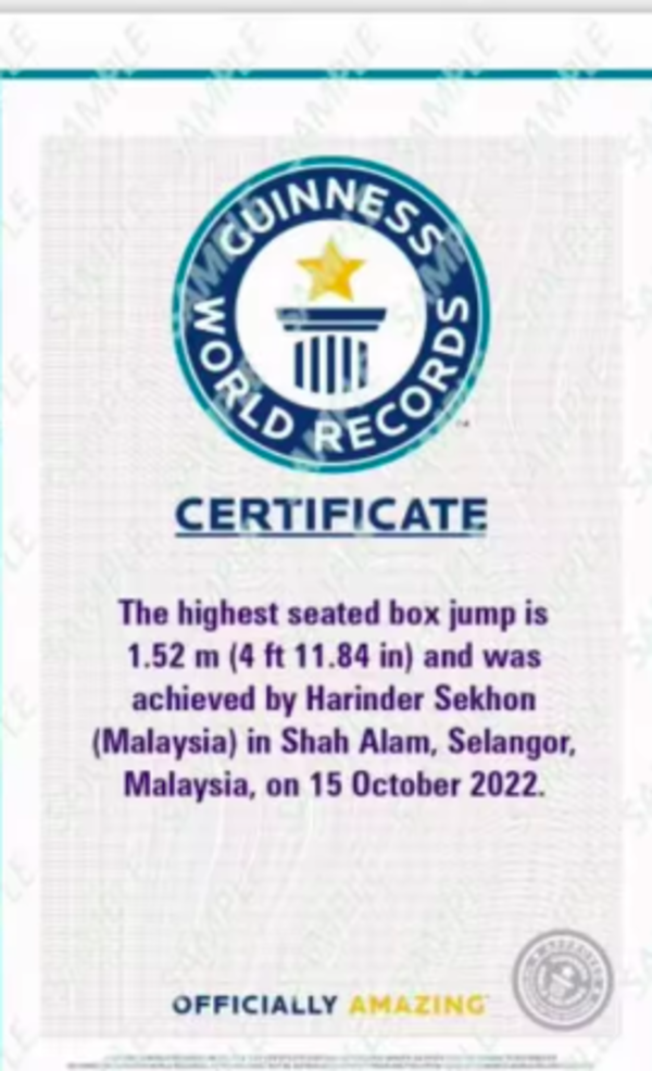 Harinder's Guinness World Record.