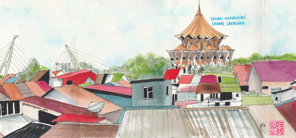 Rooftops in Kuching.