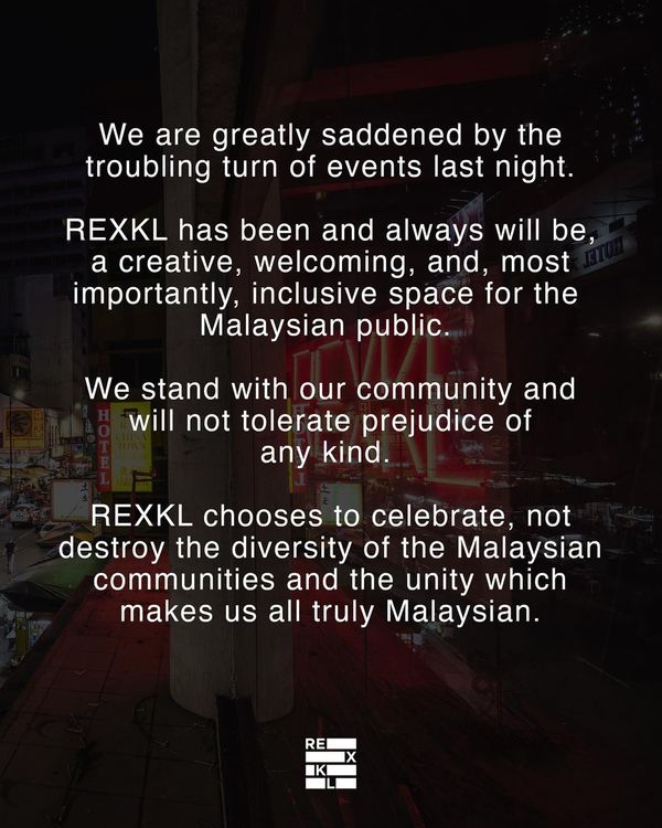 The full statement released by REXKL on their Instagram page.