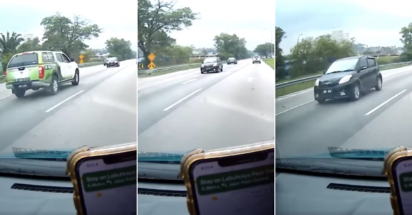 Screen grabs from the dashcam footage found on Facebook.