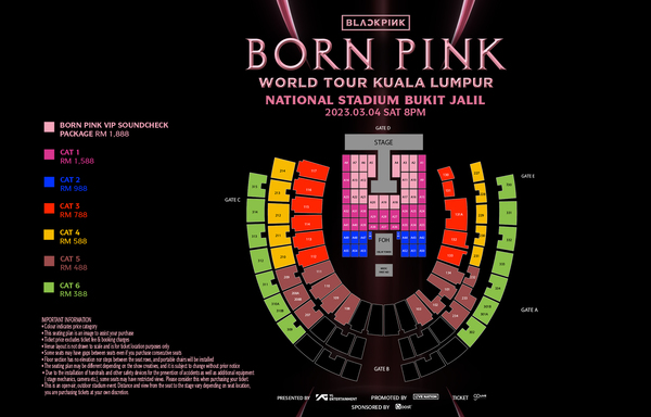 BLACKPINK's concert seat mapping chart.