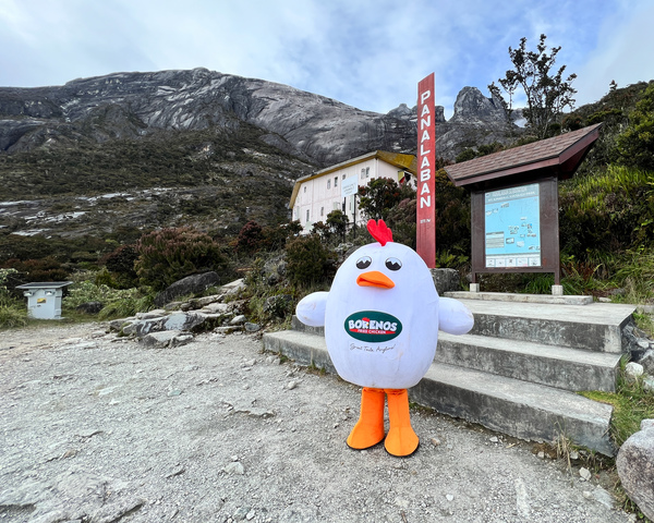 The Borenos mascot at Panabalan Base Camp on Mount Kinabalu.