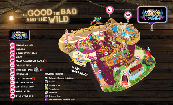 Sunway Lagoon Night Park map.