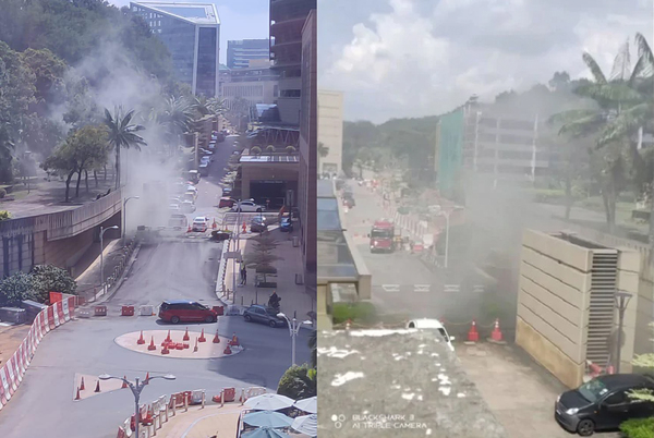 The fire at the Treasury Building was captured in viral videos on social media.