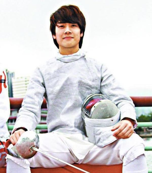 Jackson Wang as a fencing pro athlete during his youth.