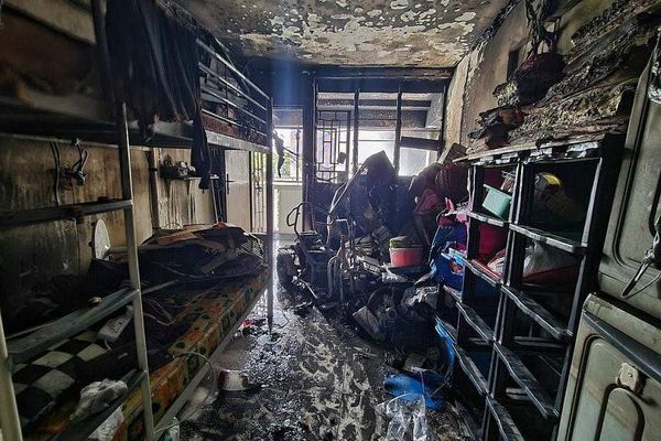 The couple's razed apartment unit.