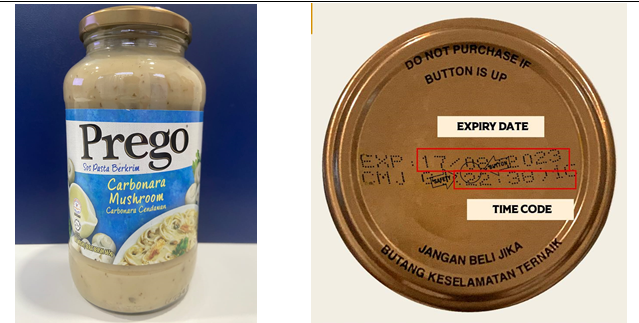 Le ministère de la Santé confirme que la marque Prego de sauce crémeuse pour pâtes “Mushroom Carbonara” a été retirée du marché