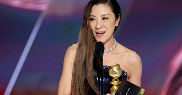 Michelle Yeoh gave her acceptance speech for the Golden Globe award.