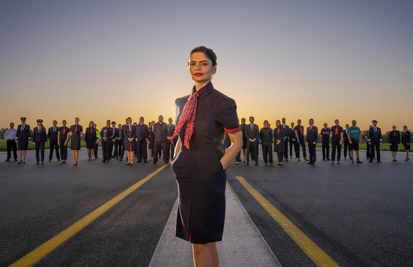 The dress option of the new British Airways uniform.